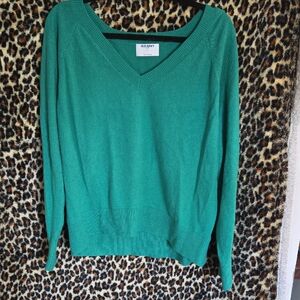 Old Navy Teal V-Neck Sweater